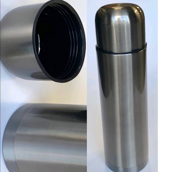 Vintage Stainless Steel Vacuum Flask Bottle Thermos Insulated 9 3/4” Tall - Picture 3 of 13